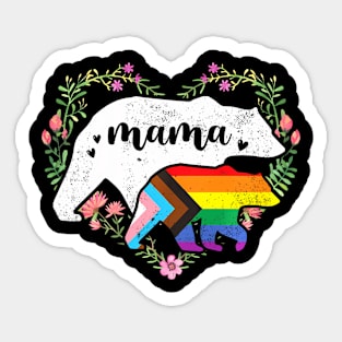 LGBTQ Mama Bear Progress Pride Flag Gay Equal Rights Sticker